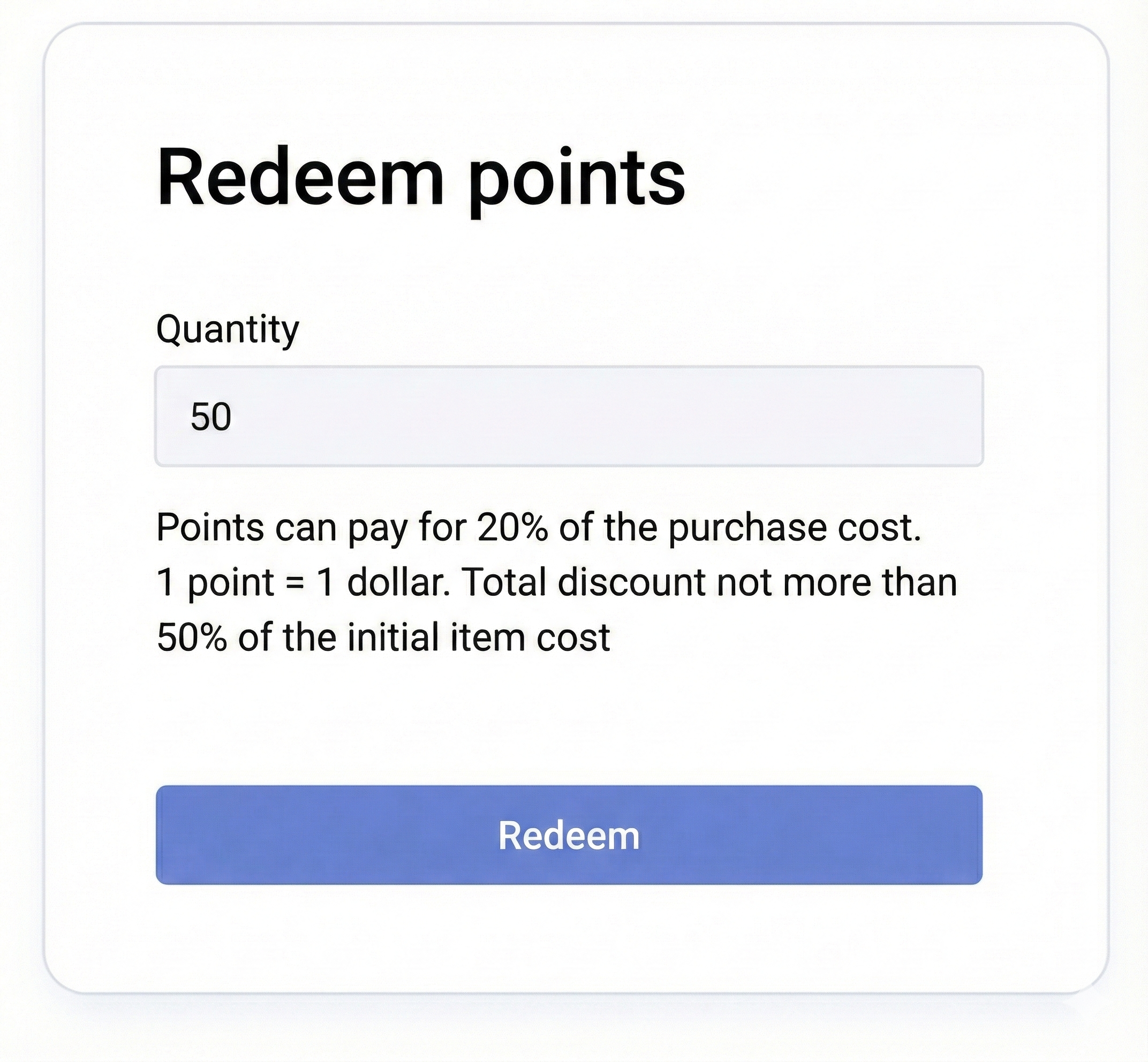 Checkout — bonus points deduction