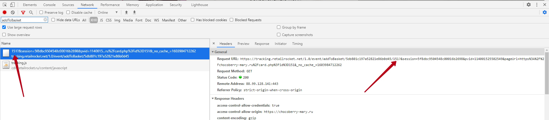 Retail Rocket Tracking Checking